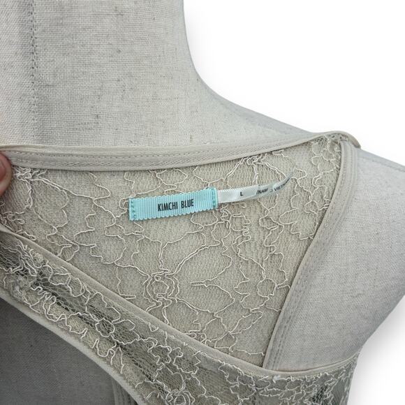 Kimchi Blue Urban Outfitters Lace Maxi Dress Size Large Illusion Sheer Slit EUC - Picture 11 of 11